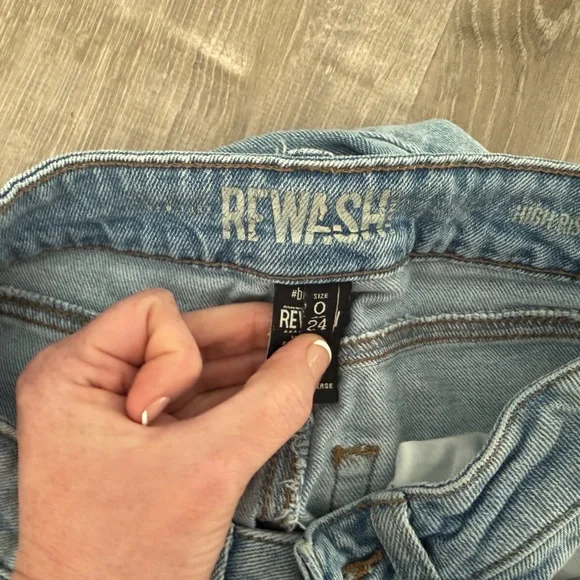 Rewash Light Blue Straight Leg Jeans - Picture 6 of 7